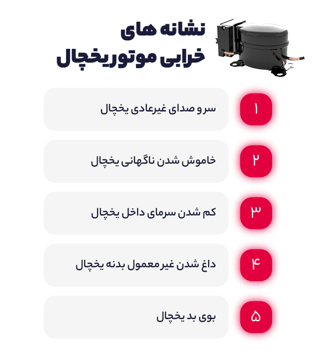 نشانه خرابی موتور یخچال 